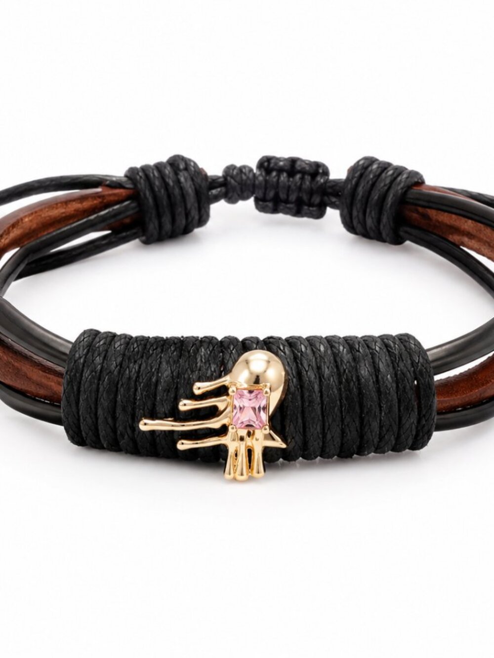 Handmade Leather Bracelet Adjustable Boho Nature Artisan Jewelry Canada NWT